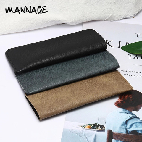 Soft Leather Reading Glasses Bag Retro PU Leather Pocket Glasses Pouch Women Men Sunglasses Case Eyewear Accessories ► Photo 1/6