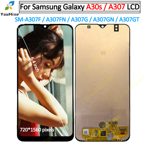 For Samsung galaxy A30S A307 A307F A307FN A307G lcd Display Touch Screen Digitizer Assembly Replacement For Samsung a30s LCD ► Photo 1/6