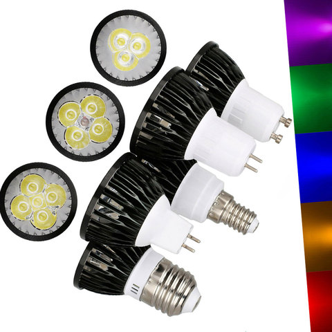 LED Lamp 9W 12W 15W GU10 MR16 GU5.3 E27 E26 E12 LED Bulbs Led Spotlight Red Yellow Blue Green Purple Lampada 85-265V 12V ► Photo 1/6