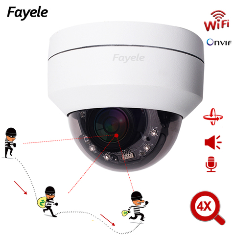 Home H.265 IR Wireless Auto Tracking Dome PTZ Camera 2MP HD WIFI 1080P IP Camera 4X digital Zoom IR 50M 2-Way Audio SD P2P 25FPS ► Photo 1/6