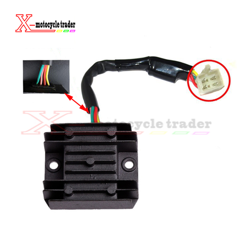 4 Wires Voltage Regulator Rectifier Motorcycle Boat Motor Mercury ATV 12V GY6 50 150cc Scooter Moped JCL NST TAOTAO Drop ► Photo 1/5