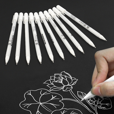 1PCs White Marker Pen Sketching Painting Pens Art Stationery Office School Gold Silver Marker Highlighter Pen Writing Supplies ► Photo 1/6