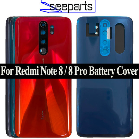 New For Xiaomi Redmi Note 8 Pro Battery Cover Back Glass Panel Rear Housing Case For Redmi Note 8 Pro Back Battery Cover Door ► Photo 1/6