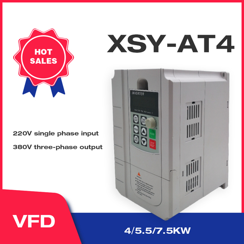 XSY-AT4  VFD Inverter 5.5KW 220V in and 380V Out single phase 220V household electric input and Real Three-phase 380V Output ► Photo 1/5