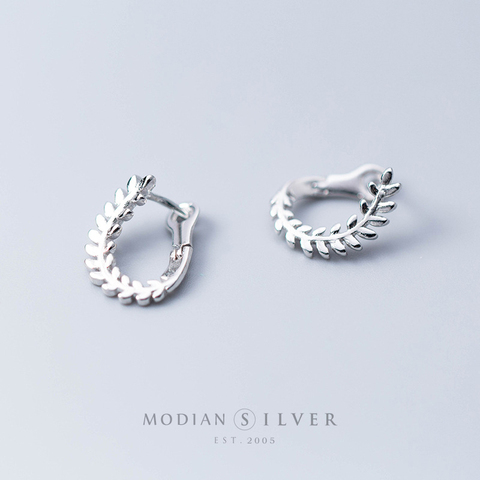 Modian Silver 925 Jewelry Tree of Life Hoop Earrings for Women 925 Sterling Silver Leaves Anti-allergy Fine Jewelry Gifts ► Photo 1/4