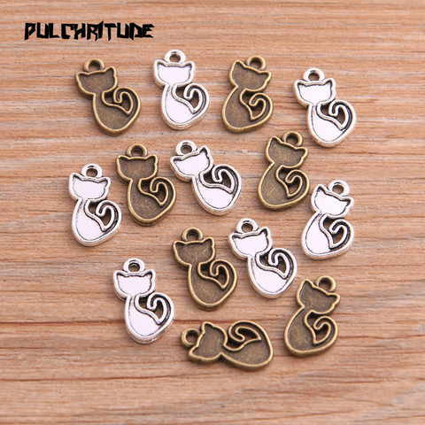  30PCS 9*15mm Metal Alloy 2022 New Two Color Small Cat Charms Animal Pendant For Jewelry Making DIY Handmade Craft ► Photo 1/6