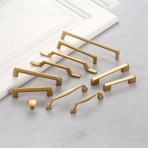 KK&FING American Solid Aluminum Alloy Gold Cabinet Handles Drawer Knobs Kitchen Cupboard Wardrobe Door Pulls Furniture Hardware ► Photo 1/6