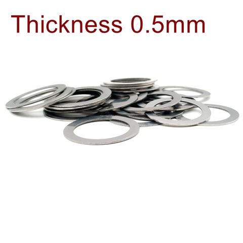 Thickness 0.5mm Stainless steel Flat Washer Ultra thin gasket High precision Adjusting gasket M3-M60 Thin shim SUS304 ► Photo 1/6