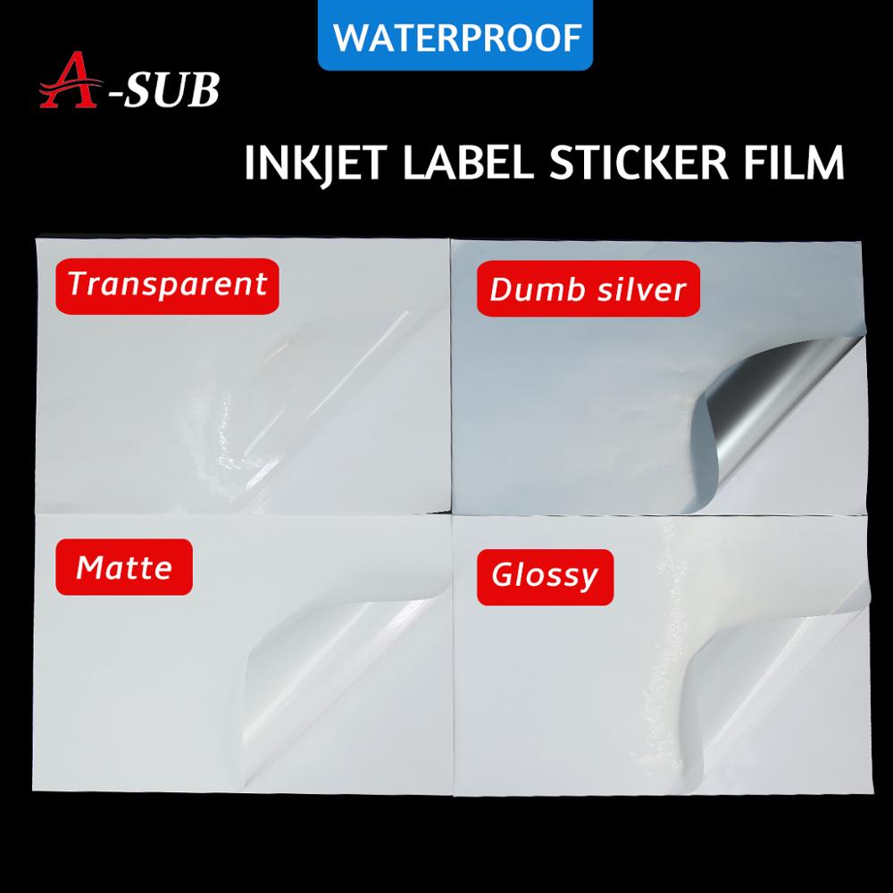 A-SUB Clear Sticker Paper for Inkjet Printers - Waterproof