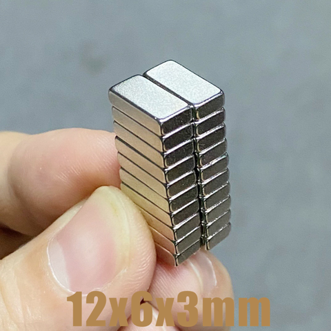 10~500Pcs 12x6x3 Neodymium Magnet 12*6*3 N35 NdFeB Magnets Block Super Powerful Strong Permanent Magnetic imanes Block ► Photo 1/6