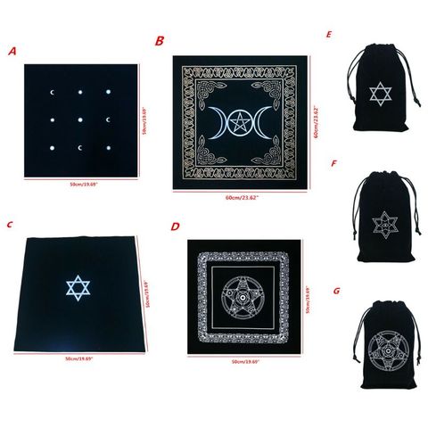 Altar Tarots Cloth Pentacle Tarots Game Tablecloth Board Game Playing Card Mat Velvet Tarots Storage Bag ► Photo 1/6