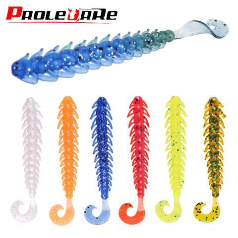 10Pcs New Larva Worm Soft Fishing Lure 6.5cm 1.2g Shrimp Smell Silicone Artificial Bait Bass Pike Jigging Tail Wobbler Swimbaits ► Photo 1/6