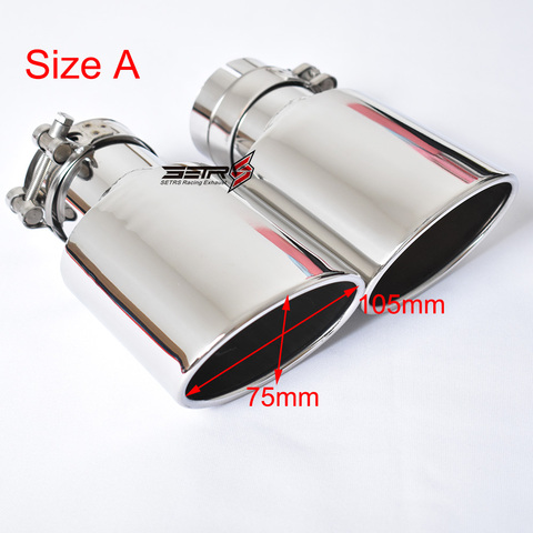 1 PC  Car Accessories Outlet 105 mm Oval Stainless Steel Universal Exhaust Tip Muffler Pipe For Reiz Carola ► Photo 1/6