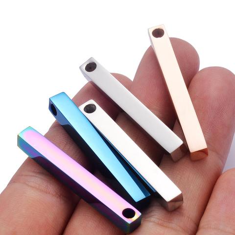 5 pcs Unisex Stainless Steel Rectangle Bar Pendant for Name Making Necklace Jewelry Wholesale ► Photo 1/5