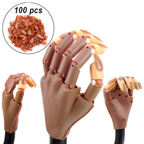 1Pcs Practice Manicure Hand with 100pcs Nail Tips Adjustable Flexible Holder DIY Nail Supplies For Professionals Fake Nails Tool ► Photo 1/6