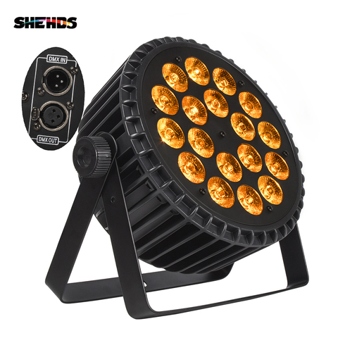 4PCS/LOT Aluminum Alloy LED Flat Par 18x18W Lighting DJ Par Cans Aluminum Alloy DMX 512 Light DMX Dj Wash Lighting Stage Light ► Photo 1/6