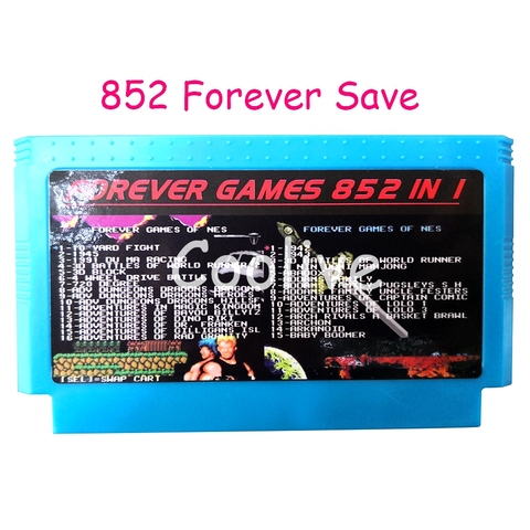 Save 852 in 1 60 Pin Cartridge for 8 Bit Video Game Console with Contra 1942 Adventures Zombie ► Photo 1/2
