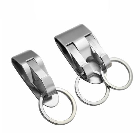 Stainless Steel Keyring Security Clip On Heavy Duty Belt Key Clip Belt Keychain 2 Detachable Keyrings Belt Key Holder ► Photo 1/6