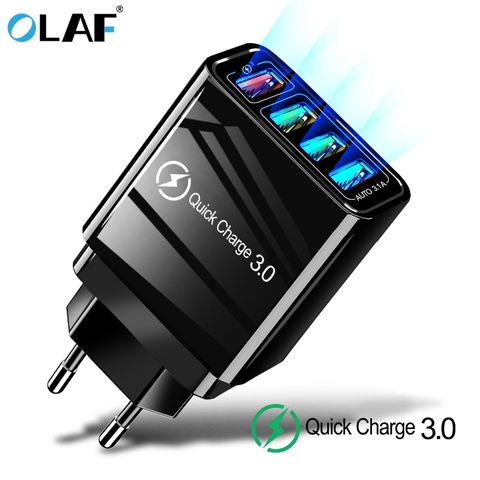 48W Quick Charger 3.0 USB Charger for Samsung A50 A30 iPhone 7 8 Xiaomi mi9 Tablet QC 3.0 Fast Wall Charger US EU UK Plug Adapte ► Photo 1/6