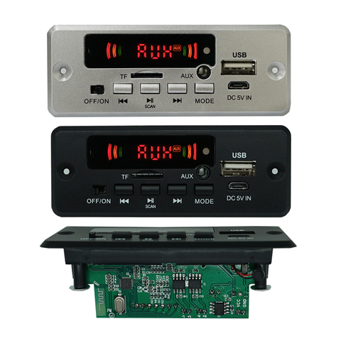 5V 12V Wireless Bluetooth 5.0 MP3 WMA Decoder Board Audio Module Support USB TF AUX FM Recording function For Car accessories ► Photo 1/6