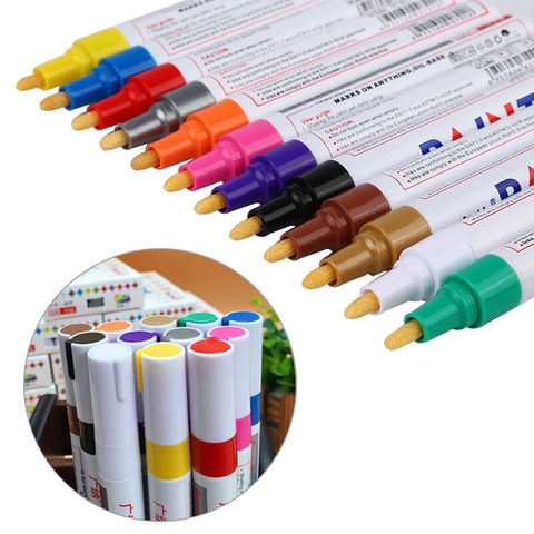 1Pc Oily Marker Pen Waterproof 12 Colors Car Tyre Tire Tread CD Metal Acrylic Permanent Paint Marker Sewing Supplies ► Photo 1/4