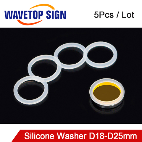 WaveTopSign 5Pcs/Lot Silicone Washer 18 19 20 25mm  For Protect Laser Focus Lens and Mirrors CO2 Laser Cutting Machine ► Photo 1/6