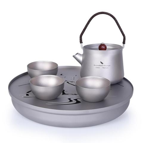 Boundless Voyage Landscape Painting Tea Sets Titanium Tea Tray Titanium Tea kettle Travel Home Office Cup 230ml 800ml Tea Kettle ► Photo 1/6