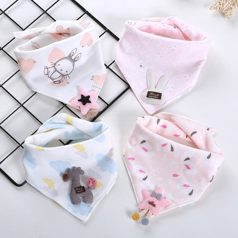 4 pieces/lot Baby Bibs Drooling Cotton Baby Scarf Burp Cloth Bandana Bibs Newborn Baby Boy Infant Girl Toddler Stuff Accessories ► Photo 1/6