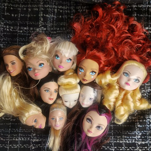 Collection Choose Style Perfect Doll Heads Silver Hair Jute Red Hair Doll Accessories Girl DIY Dressing Princess Toy Doll Heads ► Photo 1/5