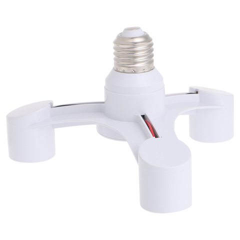 3 In 1 E27 To 3E27 Base Socket Splitter LED Light Lamp Bulb Adapter Holder White  ► Photo 1/6