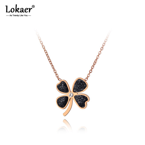 Lokaer Bohemia Stainless Steel CZ Crystal Flower Choker Necklace Jewelry Trendy Plants Charm Pendant Necklace For Women N20027 ► Photo 1/6