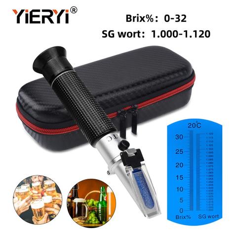 yieryi New Hand Held 0~32% Brix 1.000-1.120 Beer Wort SG Specific Gravity Refractometer With Black bag ► Photo 1/6