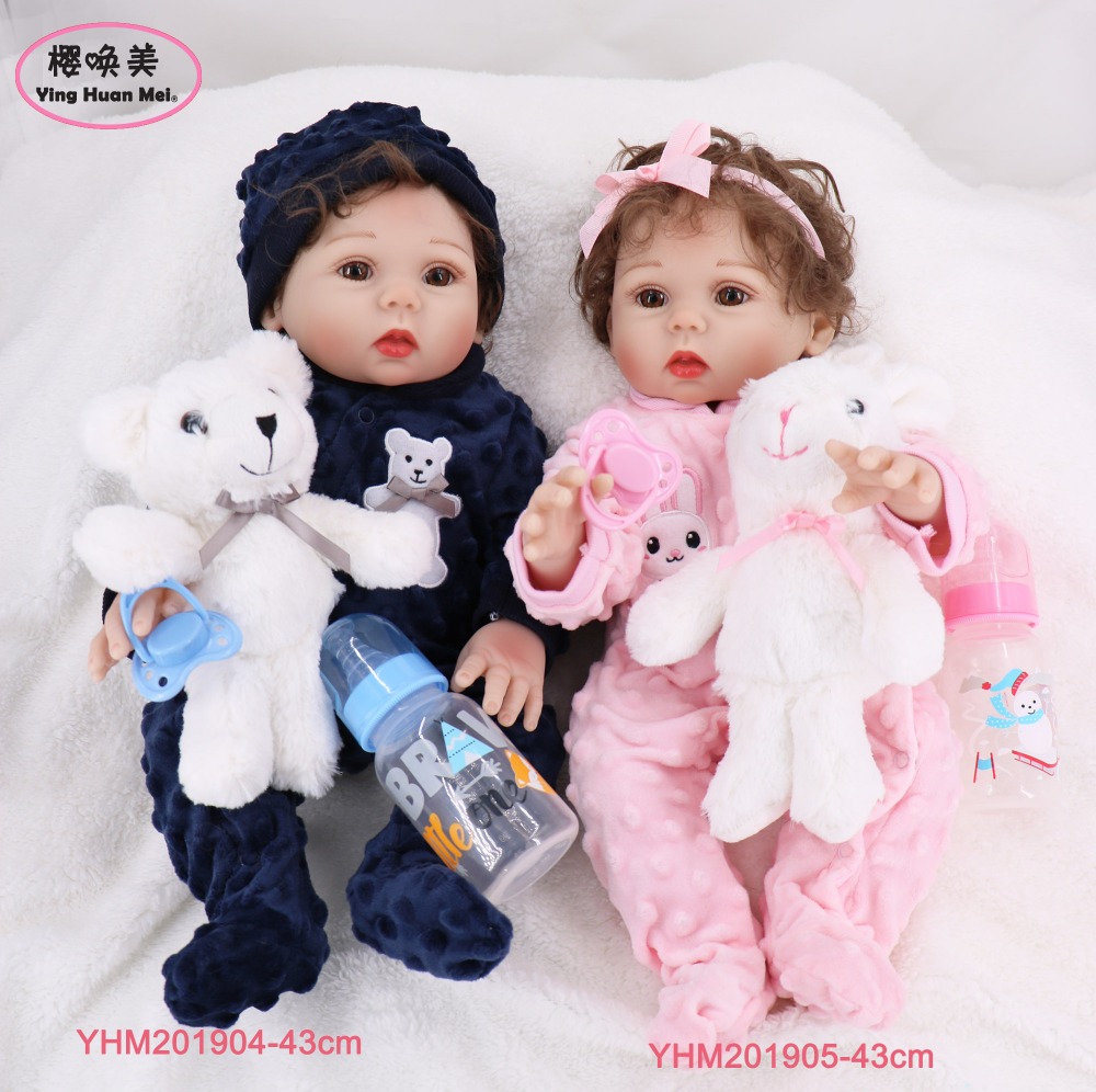 Buy Online 43cm 17 Full Body Silicone Reborn Babies Doll Twins Bath Toy Lifelike New Born Princess Baby Doll Bonecas Bebes Reborn Doll Alitools