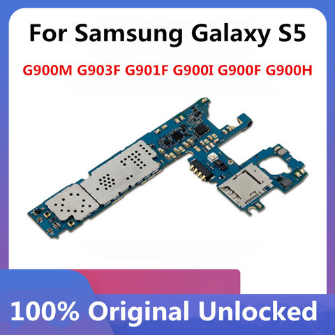 Original Unlocked Motherboard For Samsung Galaxy S5 G900M G903F G901F G900I G900F G900H Mainboard With Chips Good Logic Board ► Photo 1/5