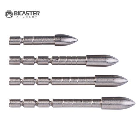 Bicaster Stainless Steel Insert Arrow Point 12/24pcs Archery Arrow Head 60-120 Grains for 4.2mm Shaft ► Photo 1/3