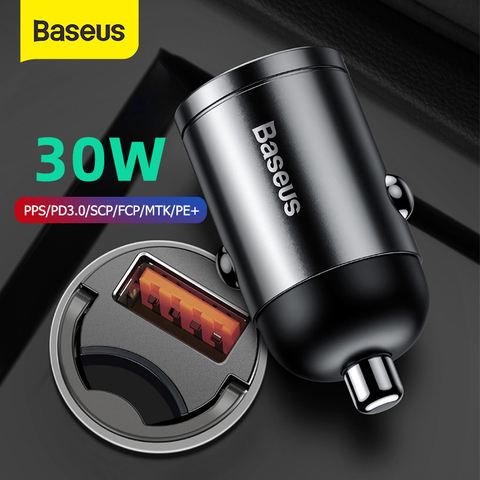 Baseus 30W Quick Car Charger QC4.0 PPS Fast Charging for Xiaomi Samsung Phone Auto USB Type-C Socket Adapter Charge ► Photo 1/6