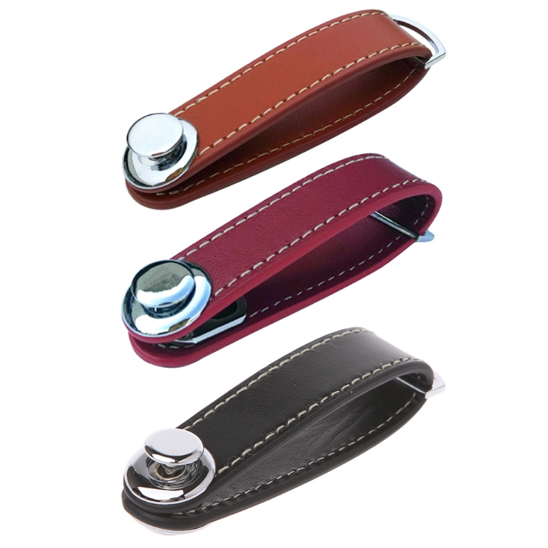 Car Keychain Key Holder 100% Genuine Leather Smart Wallet EDC Pocket Organizer