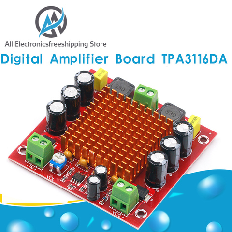 Digital Amplifier Board TPA3116DA TPA3116 150W D2 Mono Channel Digital Power Audio Amplifier Board XH-M544 DC 12V 24V ► Photo 1/6