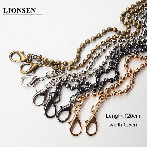 Lionsen 120cm 60CM Ball Replacement Chain Strap Metal link Clasp Purse Chain Bag Handle Shoulder Cross Body Handbags Chain Strap ► Photo 1/6