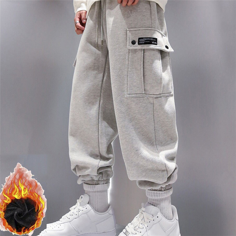 New Arrival Trendy Men Sweatpants Plus Size Winter Loose Trouser Outdoor Male Pocket Warm Comfort Jogging Sport Pants Pantalones ► Photo 1/6