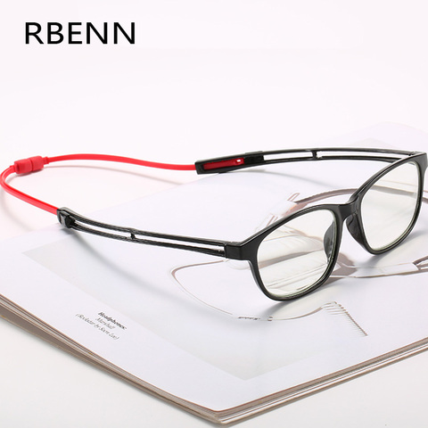 RBENN 2022 New Portable Computer Reading Glasses Men Women Hanging Neck Magnet Reading Eyeglasses with Diopter +0.75 1.25 1.75 ► Photo 1/6