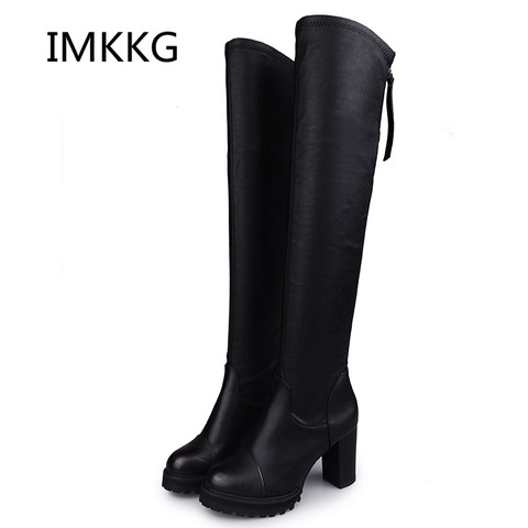 2017 Shoes Women Boots Autumn Thigh High Boots High Heels Shoes Winter Women Over the Knee Boots Mujer Botas V023 ► Photo 1/6