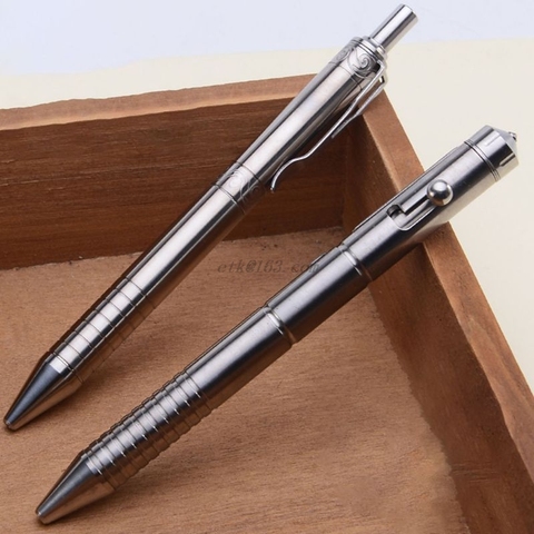 Solid Titanium Alloy Gel Ink Pen Retro Bolt Action Writing Tool School Office Stationery Supplies ► Photo 1/6