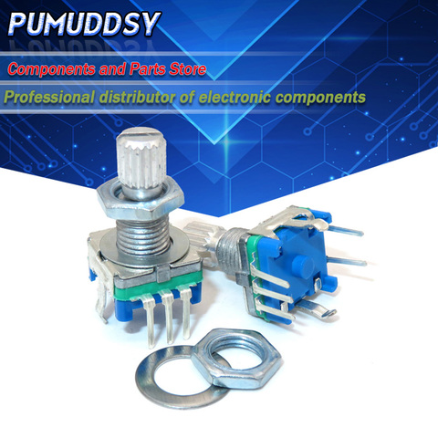 5PCS Plum handle 15mm rotary encoder coding switch / EC11 / digital potentiometer with switch 5 Pin ► Photo 1/1