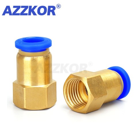 Pneumatic Air Tube Connector The Female Thread Brass Connector Quick Straight Through Joint 1/2''1/4''3/8