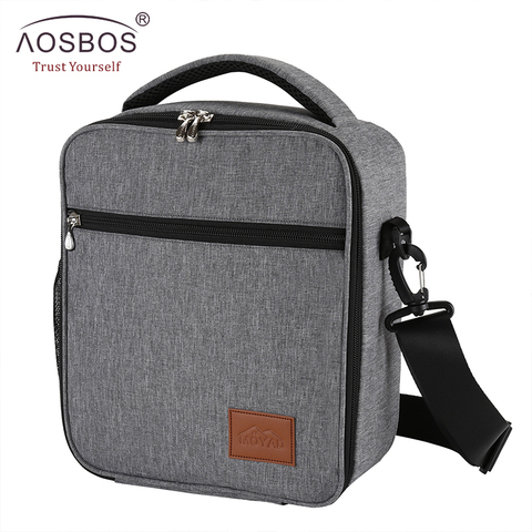 Aosbos Portable Cooler Lunch Bag Oxford Thermal Insulated Food Bags Tote Solid Food Picnic Lunch Box Bag for Men Women Kids ► Photo 1/6