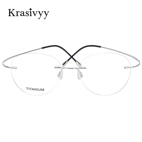Krasivyy Vintage Round Rimless Glasses Frame Men Ultralight Optical Prescription Eyeglasses Women Titanium Frameless Eyewear ► Photo 1/1