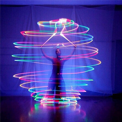 LED POI Ball Glowing Belly Dance Level Hand Thrown Balls Yoga Motion Fitness Props Luminous Light Neon Christmas Party Disco DJ ► Photo 1/6