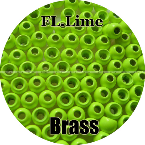Fluorescent  Lime Color, 200 Brass Beads, Countersunk, Fly Tying, Fishing ► Photo 1/1