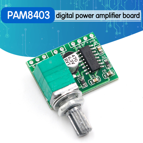 PAM8403 mini 5V digital amplifier board with switch potentiometer can be USB powered ► Photo 1/6